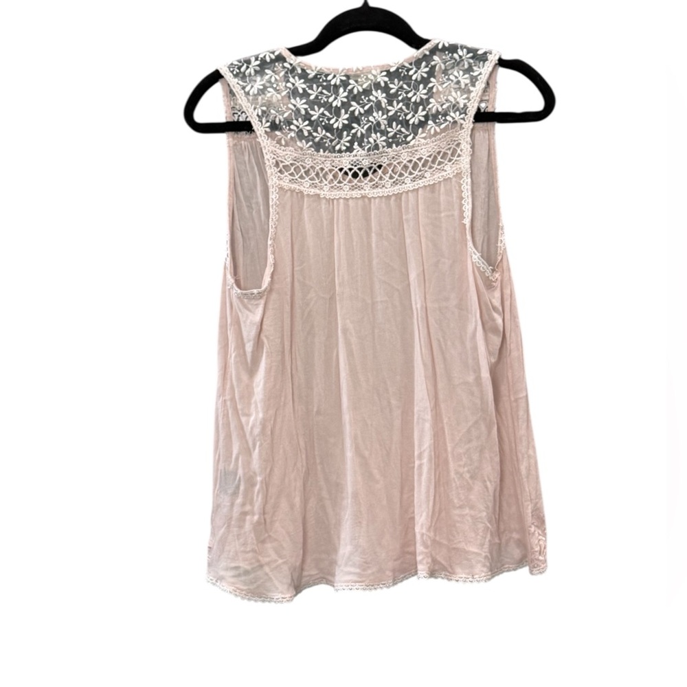 POL Floral Lace Sheer Tank Top Tunic Size Large - Picture 3 of 4